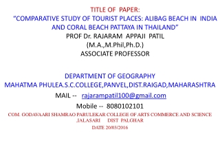 DEPARTMENT OF GEOGRAPHY MAHATMA PHULEA.S.C.COLLEGE,PANVEL,DIST.RAIGAD,MAHARASHTRA