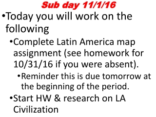 Sub day 11/1/16