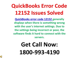 QuickBooks Error Code 12152