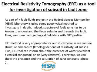 Electrical Resistivity Tomography (ERT) as a tool for investigation of subsoil in fault zone