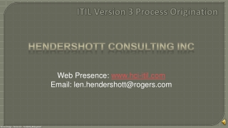 ITIL Version 3 Process Origination