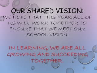 To Support Our School Vision Our Shared Values Are: