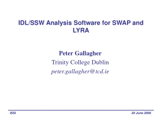 IDL/SSW Analysis Software for SWAP and LYRA