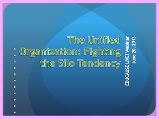 The Unified Organization: Fighting the Silo Tendency