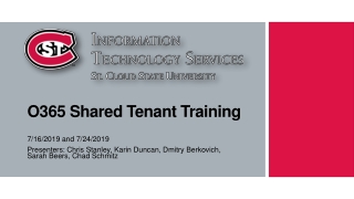 O365 Shared Tenant Training