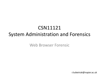 CSN11121 System Administration and Forensics