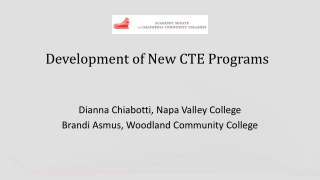 Development of New CTE Programs