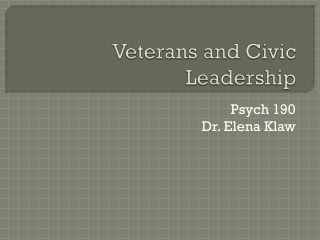 Veterans and Civic Leadership