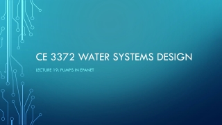 CE 3372 water systems design
