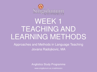WEEK 1 TEACHING AND LEARNING METHODS