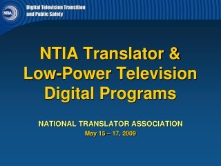 NTIA Translator & Low-Power Television Digital Programs