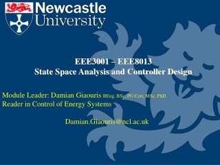 EEE3001 – EEE8013 State Space Analysis and Controller Design