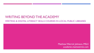 Writing Beyond the Academy