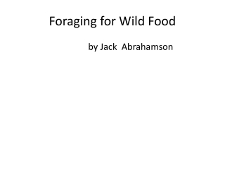 Foraging for Wild Food