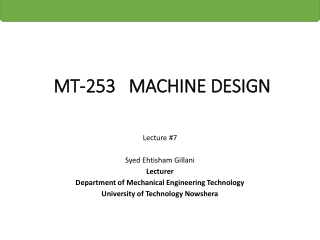 MT-253 MACHINE DESIGN