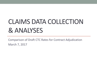 claims data collection &amp; analyses
