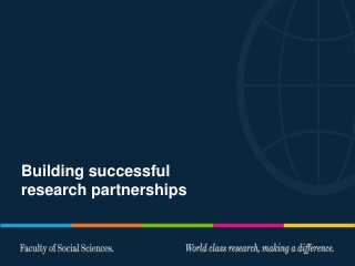 Building successful research partnerships