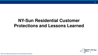 NY-Sun Residential Customer Protections and Lessons Learned