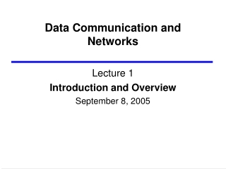 Data Communication and Networks