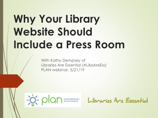 Why Your Library Website Should Include a Press Room