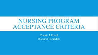 Nursing program acceptance criteria