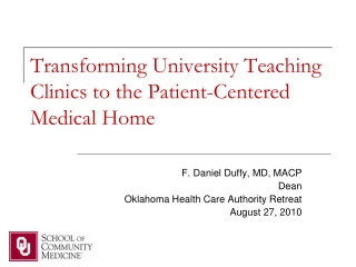 Transforming University Teaching Clinics to the Patient-Centered Medical Home