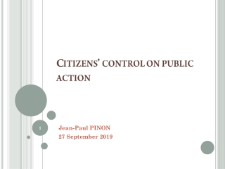 Citizens ’ control on public action