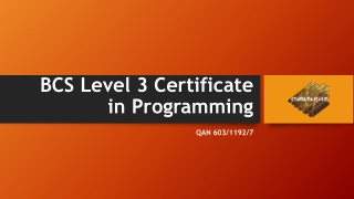BCS Level 3 Certificate in Programming