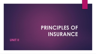 PRINCIPLES OF INSURANCE