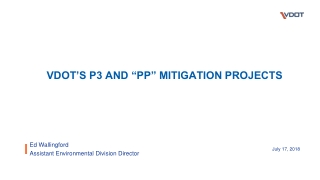 VDOT’s p3 and “PP” Mitigation Projects