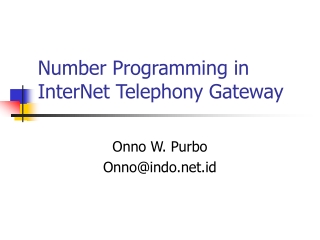 Number Programming in InterNet Telephony Gateway