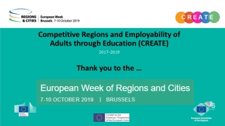 Competitive Regions and Employability of Adults through Education (CREATE) 2017-2019