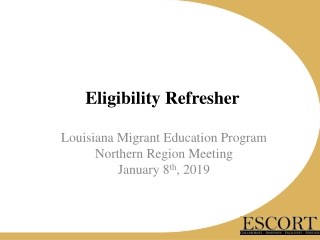 Eligibility Refresher