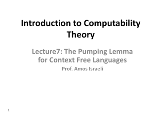 Introduction to Computability Theory