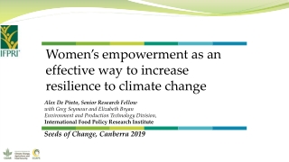 Women’s empowerment as an effective way to increase resilience to climate change
