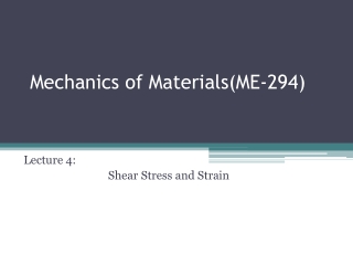 Mechanics of Materials(ME-294)