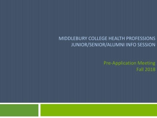 Middlebury college health professions Junior/senior/Alumni info session