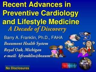 Recent Advances in Preventive Cardiology and Lifestyle Medicine