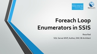 Foreach Loop Enumerators in SSIS