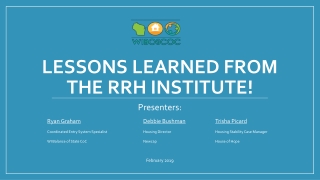 Lessons Learned from the RRH Institute!