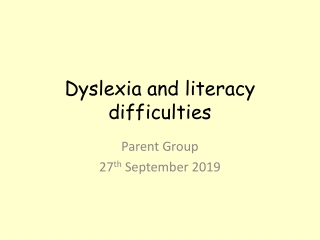 Dyslexia and literacy difficulties