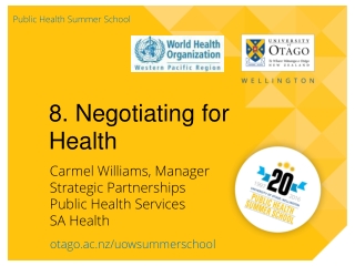 8. Negotiating for Health