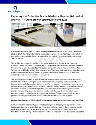 Exploring the Protective Textile Market with potential market analysis — Future growth opportunities to 2026