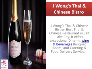 Wine & Beverages – J Wong’s Thai & Chinese Bistro