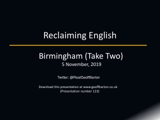 Reclaiming English