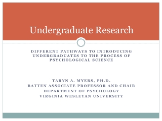 Undergraduate Research