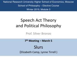 Speech Act Theory and Political Philosophy