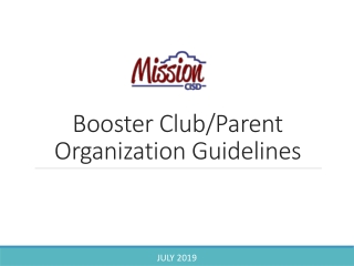 Booster Club/Parent Organization Guidelines