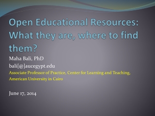 Open Educational Resources: What they are, where to find them?