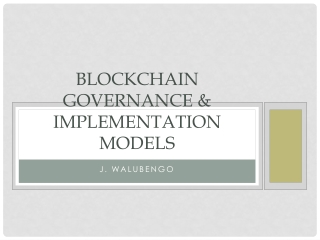 Blockchain Governance & IMPLEMENTATION MODELs